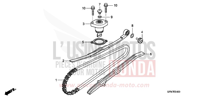 CHAINE A CAMES/TENDEUR de NHX 110 Lead PEARL SILKY WHITE (NHA67) de 2010